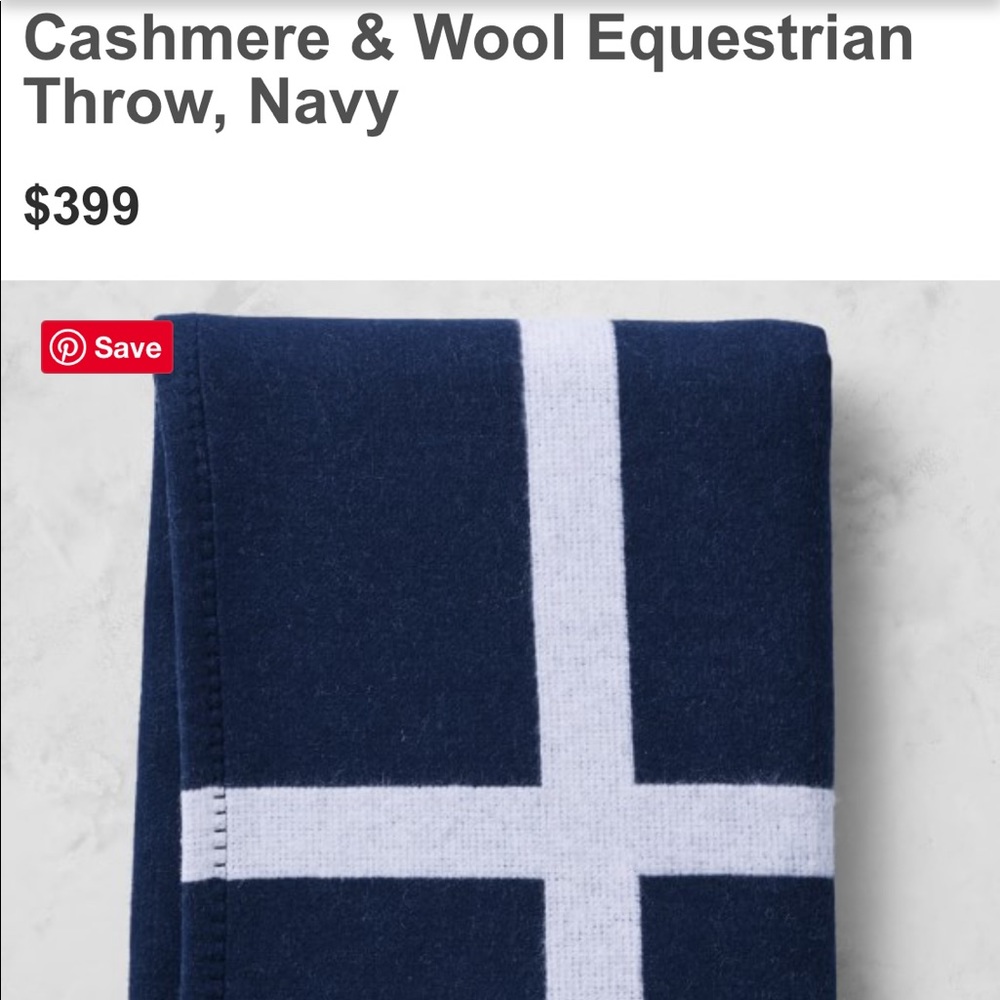 Williams-Sonoma Cashmere & Wool Equestrian Throw, Navy
